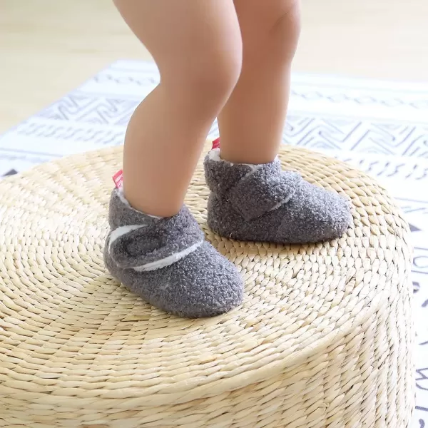 SOFMUO Unisex Baby Girl Boy Slippers Lightweight NonSlip Indoor Moccasins House Shoes Toddler BootiesA01Grey
