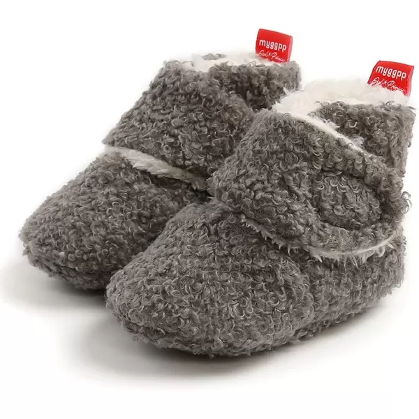 SOFMUO Unisex Baby Girl Boy Slippers Lightweight NonSlip Indoor Moccasins House Shoes Toddler BootiesA01Grey