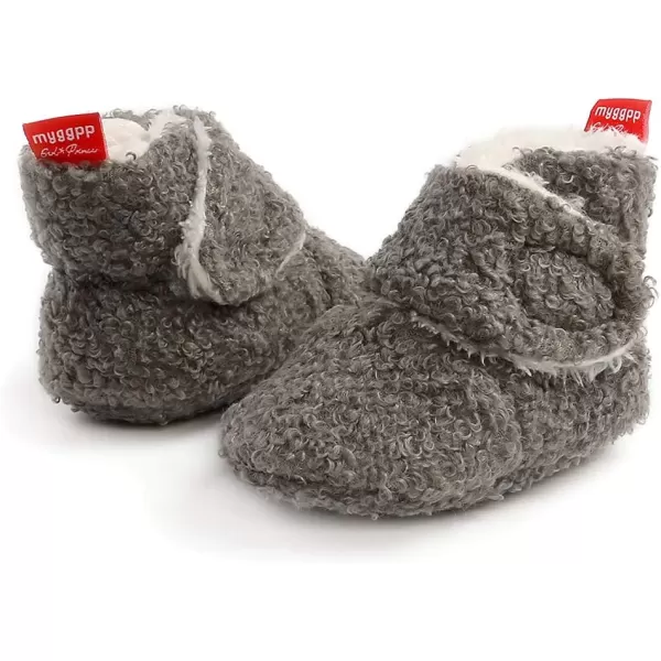 SOFMUO Unisex Baby Girl Boy Slippers Lightweight NonSlip Indoor Moccasins House Shoes Toddler BootiesA01Grey