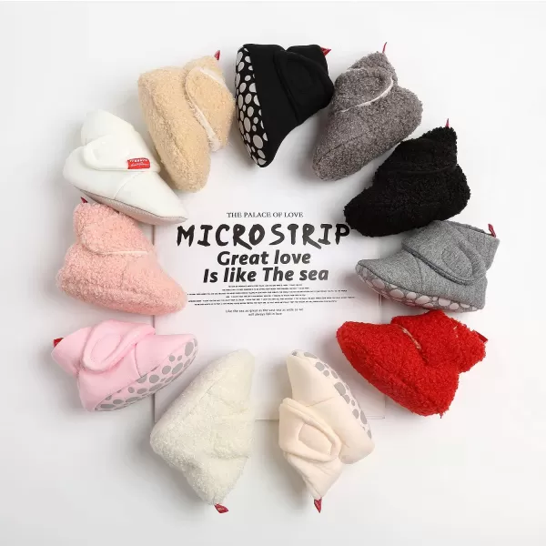 SOFMUO Unisex Baby Girl Boy Slippers Lightweight NonSlip Indoor Moccasins House Shoes Toddler BootiesA01Grey