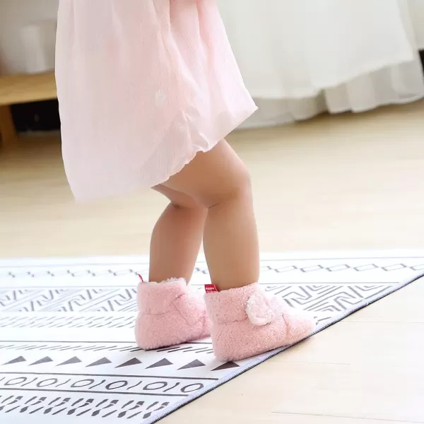 SOFMUO Unisex Baby Girl Boy Slippers Lightweight NonSlip Indoor Moccasins House Shoes Toddler BootiesA01Pink