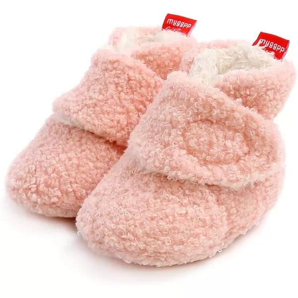 SOFMUO Unisex Baby Girl Boy Slippers Lightweight NonSlip Indoor Moccasins House Shoes Toddler BootiesA01Pink