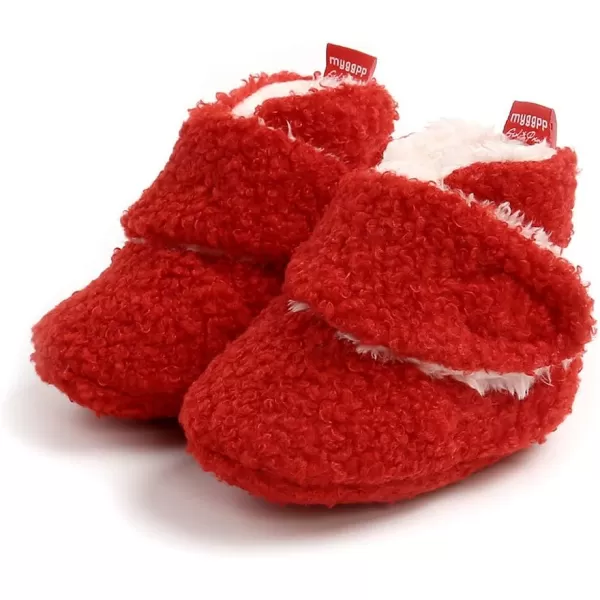 SOFMUO Unisex Baby Girl Boy Slippers Lightweight NonSlip Indoor Moccasins House Shoes Toddler BootiesA01Red