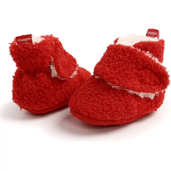 SOFMUO Unisex Baby Girl Boy Slippers Lightweight NonSlip Indoor Moccasins House Shoes Toddler BootiesA01Red