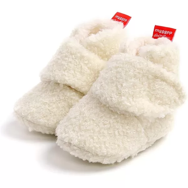 SOFMUO Unisex Baby Girl Boy Slippers Lightweight NonSlip Indoor Moccasins House Shoes Toddler BootiesA01White