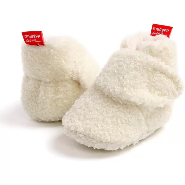 SOFMUO Unisex Baby Girl Boy Slippers Lightweight NonSlip Indoor Moccasins House Shoes Toddler BootiesA01White