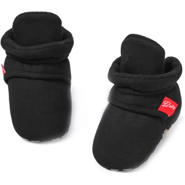 SOFMUO Unisex Baby Girl Boy Slippers Lightweight NonSlip Indoor Moccasins House Shoes Toddler BootiesA03Black