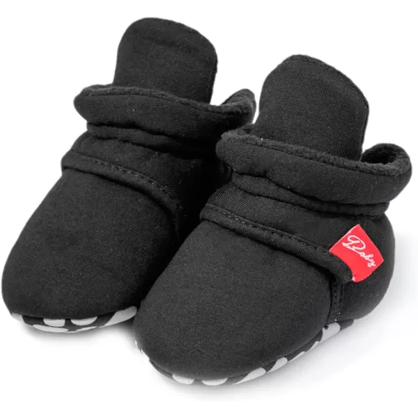 SOFMUO Unisex Baby Girl Boy Slippers Lightweight NonSlip Indoor Moccasins House Shoes Toddler BootiesA03Black