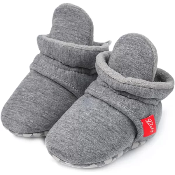 SOFMUO Unisex Baby Girl Boy Slippers Lightweight NonSlip Indoor Moccasins House Shoes Toddler BootiesA03Deep Grey