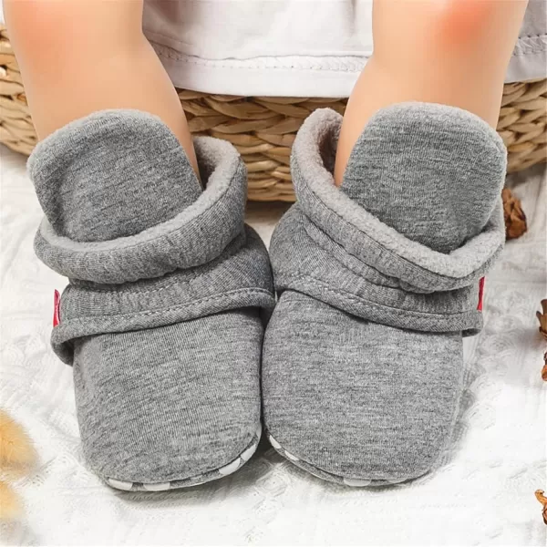 SOFMUO Unisex Baby Girl Boy Slippers Lightweight NonSlip Indoor Moccasins House Shoes Toddler BootiesA03Deep Grey