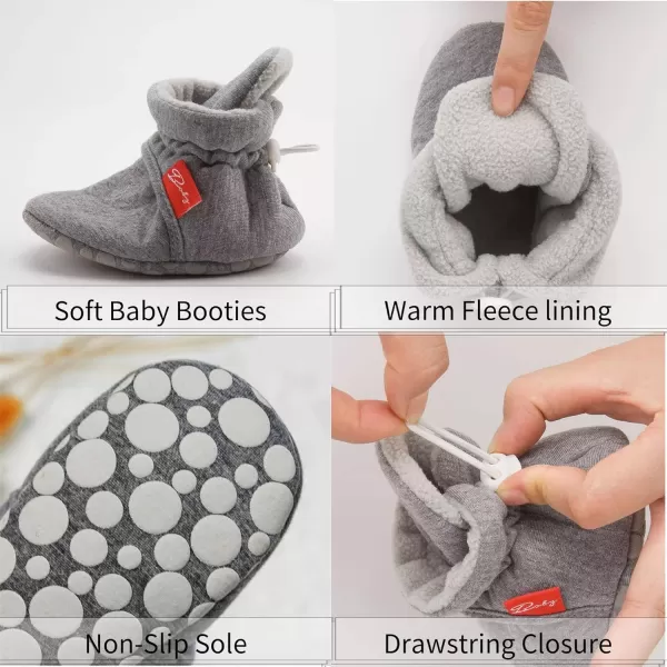 SOFMUO Unisex Baby Girl Boy Slippers Lightweight NonSlip Indoor Moccasins House Shoes Toddler BootiesA03Deep Grey
