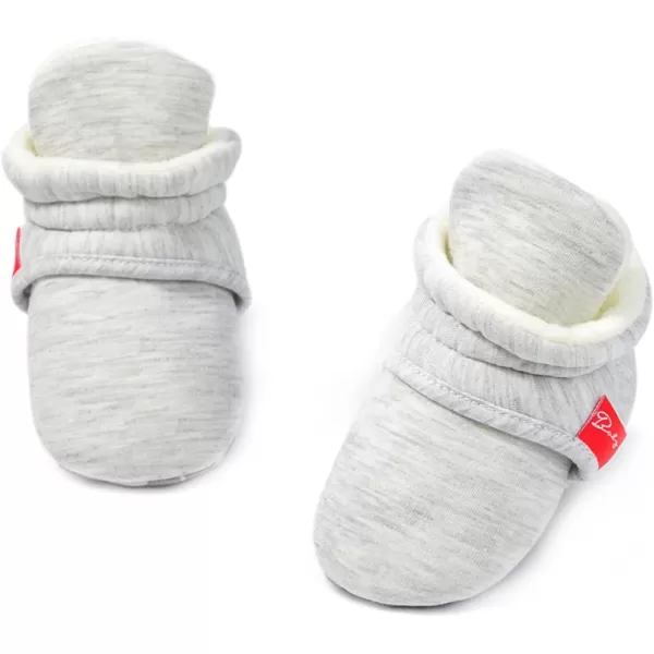 SOFMUO Unisex Baby Girl Boy Slippers Lightweight NonSlip Indoor Moccasins House Shoes Toddler BootiesA03Light Grey