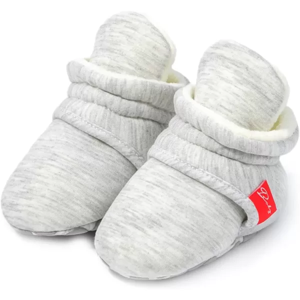 SOFMUO Unisex Baby Girl Boy Slippers Lightweight NonSlip Indoor Moccasins House Shoes Toddler BootiesA03Light Grey