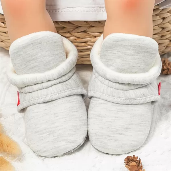 SOFMUO Unisex Baby Girl Boy Slippers Lightweight NonSlip Indoor Moccasins House Shoes Toddler BootiesA03Light Grey