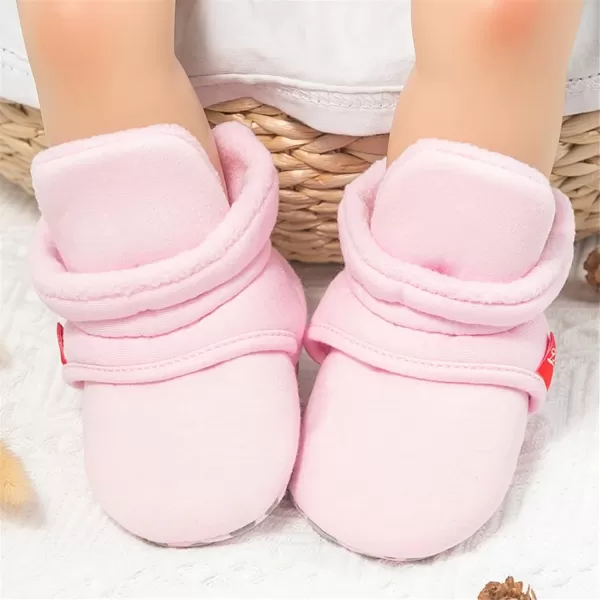 SOFMUO Unisex Baby Girl Boy Slippers Lightweight NonSlip Indoor Moccasins House Shoes Toddler BootiesA03Pink