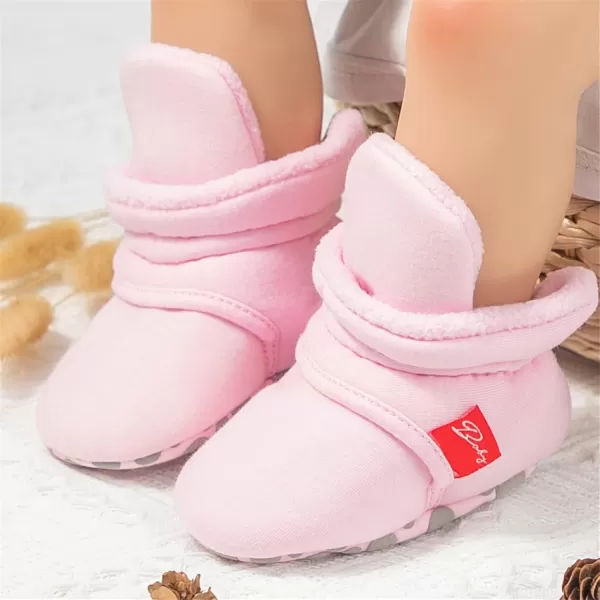 SOFMUO Unisex Baby Girl Boy Slippers Lightweight NonSlip Indoor Moccasins House Shoes Toddler BootiesA03Pink