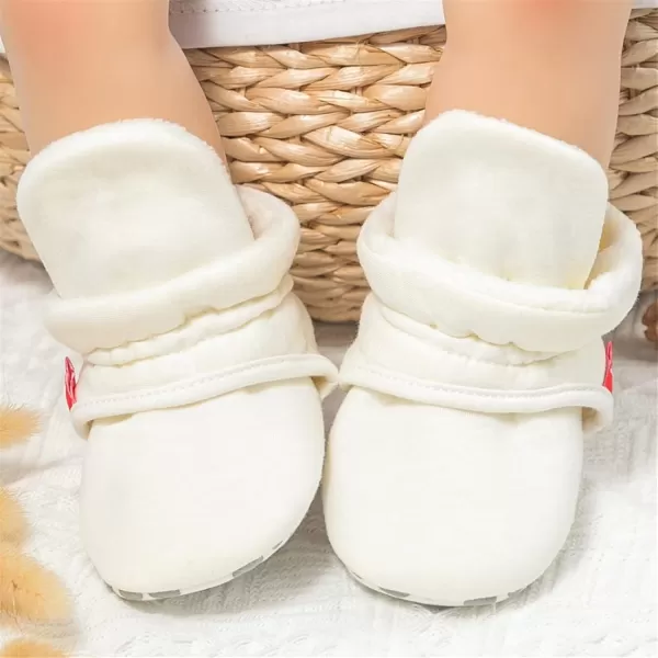SOFMUO Unisex Baby Girl Boy Slippers Lightweight NonSlip Indoor Moccasins House Shoes Toddler BootiesA03White