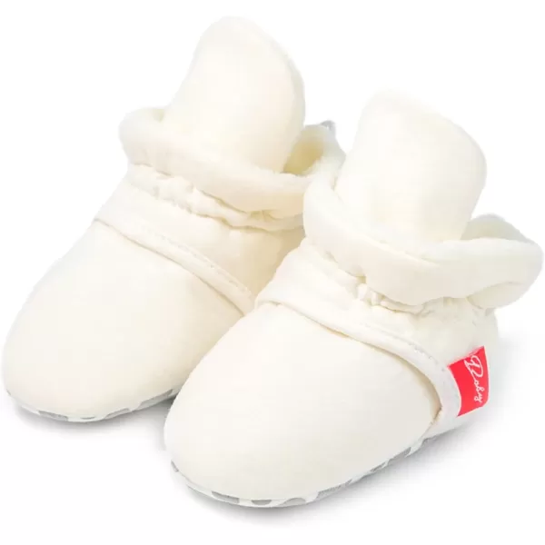 SOFMUO Unisex Baby Girl Boy Slippers Lightweight NonSlip Indoor Moccasins House Shoes Toddler BootiesA03White
