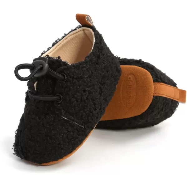 SOFMUO Unisex Baby Girl Boy Slippers Lightweight NonSlip Indoor Moccasins House Shoes Toddler BootiesABlack