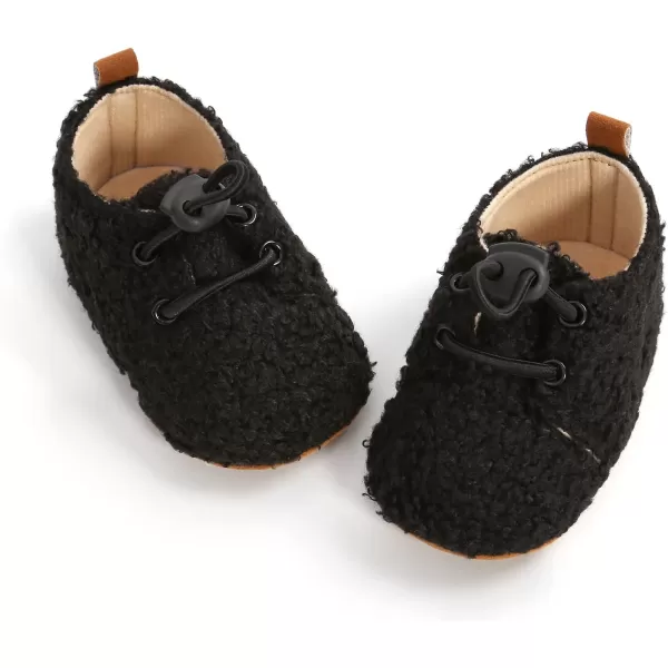 SOFMUO Unisex Baby Girl Boy Slippers Lightweight NonSlip Indoor Moccasins House Shoes Toddler BootiesABlack