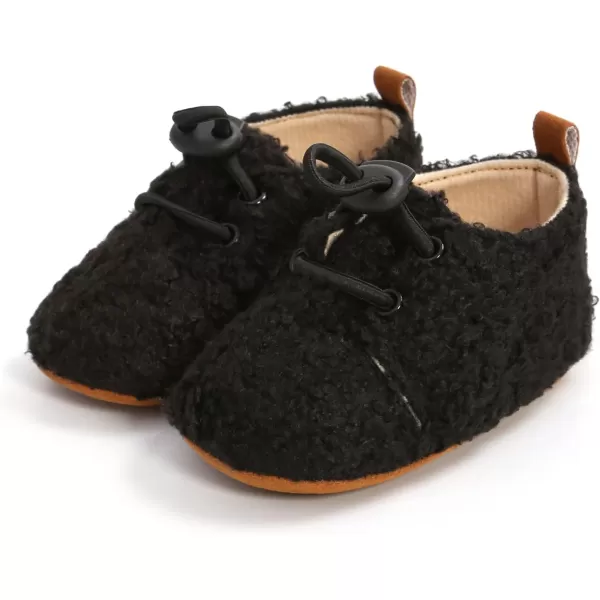 SOFMUO Unisex Baby Girl Boy Slippers Lightweight NonSlip Indoor Moccasins House Shoes Toddler BootiesABlack