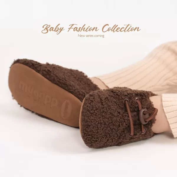 SOFMUO Unisex Baby Girl Boy Slippers Lightweight NonSlip Indoor Moccasins House Shoes Toddler BootiesACoffee