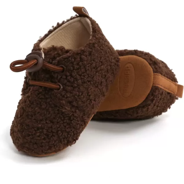 SOFMUO Unisex Baby Girl Boy Slippers Lightweight NonSlip Indoor Moccasins House Shoes Toddler BootiesACoffee