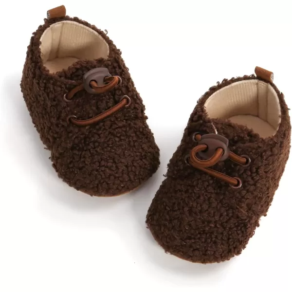 SOFMUO Unisex Baby Girl Boy Slippers Lightweight NonSlip Indoor Moccasins House Shoes Toddler BootiesACoffee