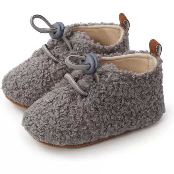 SOFMUO Unisex Baby Girl Boy Slippers Lightweight NonSlip Indoor Moccasins House Shoes Toddler BootiesAGrey