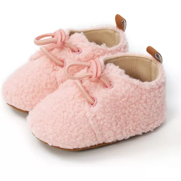 SOFMUO Unisex Baby Girl Boy Slippers Lightweight NonSlip Indoor Moccasins House Shoes Toddler BootiesAPink