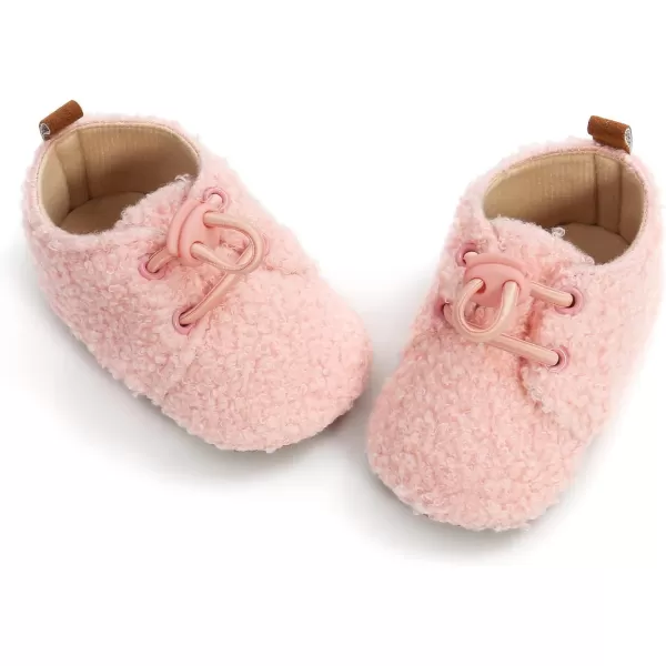 SOFMUO Unisex Baby Girl Boy Slippers Lightweight NonSlip Indoor Moccasins House Shoes Toddler BootiesAPink