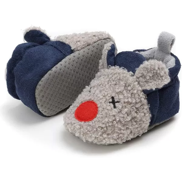 SOFMUO Unisex Baby Girl Boy Slippers Lightweight NonSlip Indoor Moccasins House Shoes Toddler BootiesCMouse