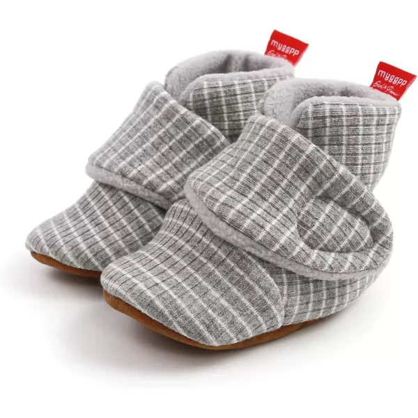 SOFMUO Unisex Baby Girl Boy Slippers Lightweight NonSlip Indoor Moccasins House Shoes Toddler BootiesStripeLight Grey