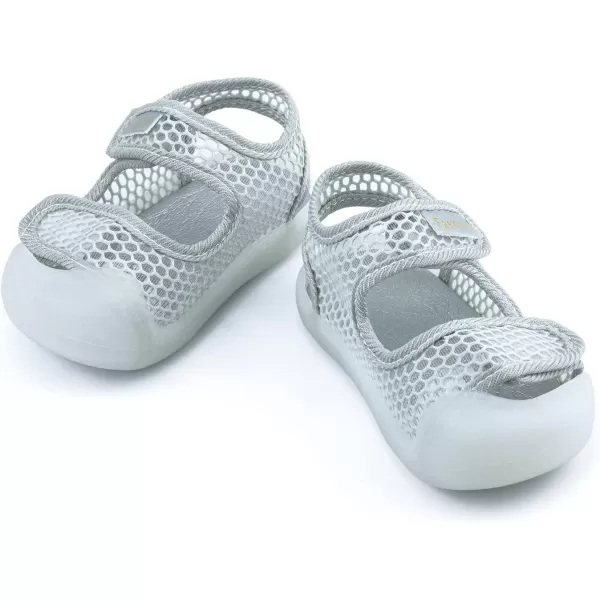Toddler Boys Girls Unisex Baby Summer Sport Sandals Closed Toe NonSlip Rubber Sole Pool Beach Mesh Sneakers Lightweight Outdoor Water ShoesA01Grey
