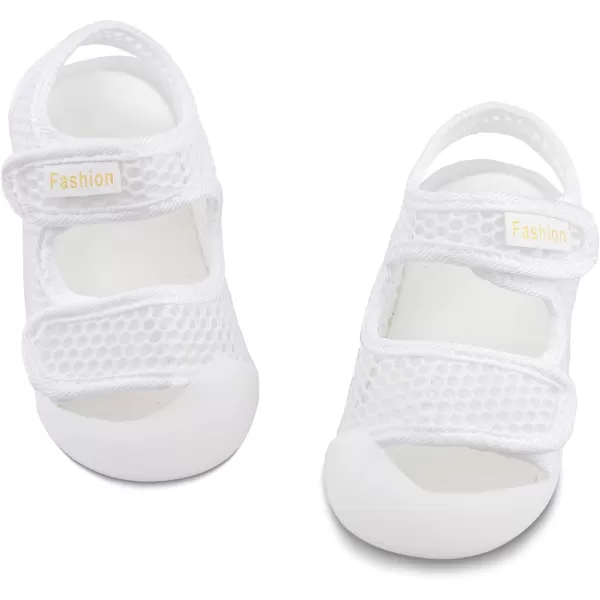 Toddler Boys Girls Unisex Baby Summer Sport Sandals Closed Toe NonSlip Rubber Sole Pool Beach Mesh Sneakers Lightweight Outdoor Water ShoesA01White