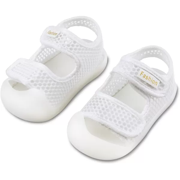 Toddler Boys Girls Unisex Baby Summer Sport Sandals Closed Toe NonSlip Rubber Sole Pool Beach Mesh Sneakers Lightweight Outdoor Water ShoesA01White
