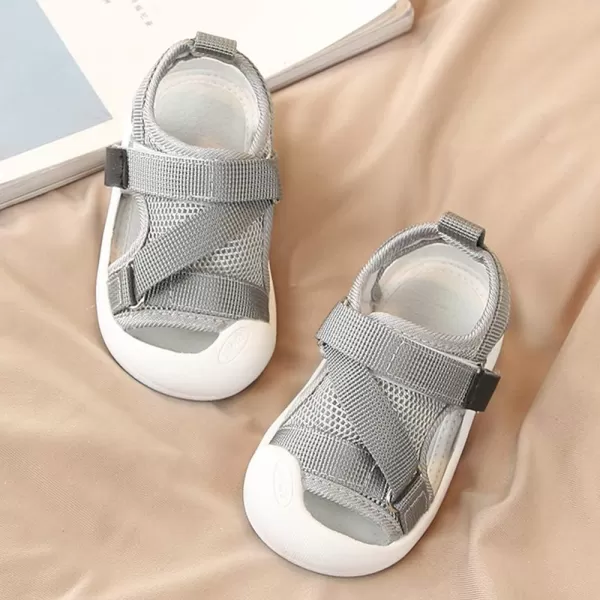 Toddler Boys Girls Unisex Baby Summer Sport Sandals Closed Toe NonSlip Rubber Sole Pool Beach Mesh Sneakers Lightweight Outdoor Water ShoesBgrey