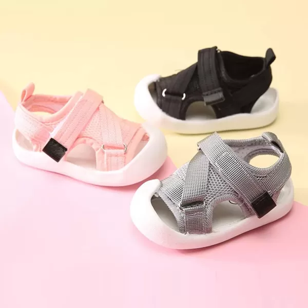 Toddler Boys Girls Unisex Baby Summer Sport Sandals Closed Toe NonSlip Rubber Sole Pool Beach Mesh Sneakers Lightweight Outdoor Water ShoesBpink