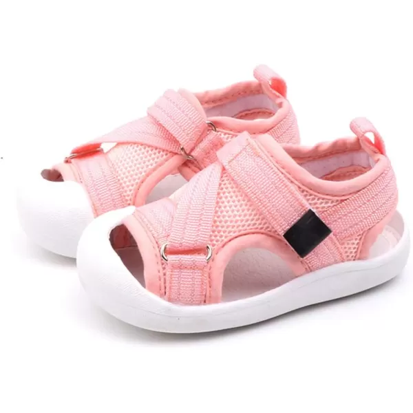Toddler Boys Girls Unisex Baby Summer Sport Sandals Closed Toe NonSlip Rubber Sole Pool Beach Mesh Sneakers Lightweight Outdoor Water ShoesBpink