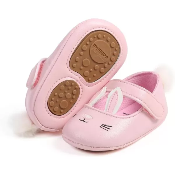 Antheron Baby Girls Mary Jane Flats Soft Sole Infant Moccasins Floral Sparkly Toddler Princess Dress ShoesA00Pink