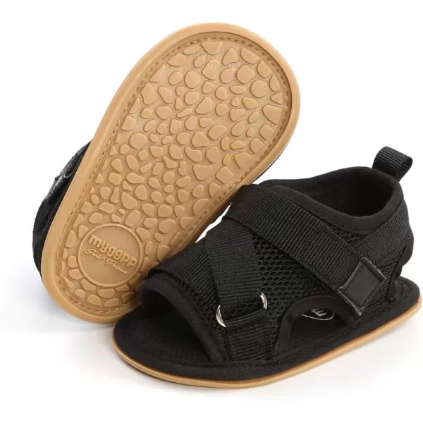SOFMUO Baby Boys Girls ClosedToe Sandals Breathable Athletic Soft Sole AntiSlip Infant Summer Toddler Beach Walking ShoesA1Black