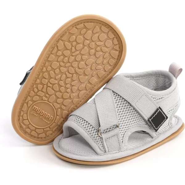 SOFMUO Baby Boys Girls ClosedToe Sandals Breathable Athletic Soft Sole AntiSlip Infant Summer Toddler Beach Walking ShoesA1Grey
