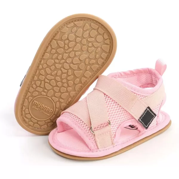 SOFMUO Baby Boys Girls ClosedToe Sandals Breathable Athletic Soft Sole AntiSlip Infant Summer Toddler Beach Walking ShoesA1Pink