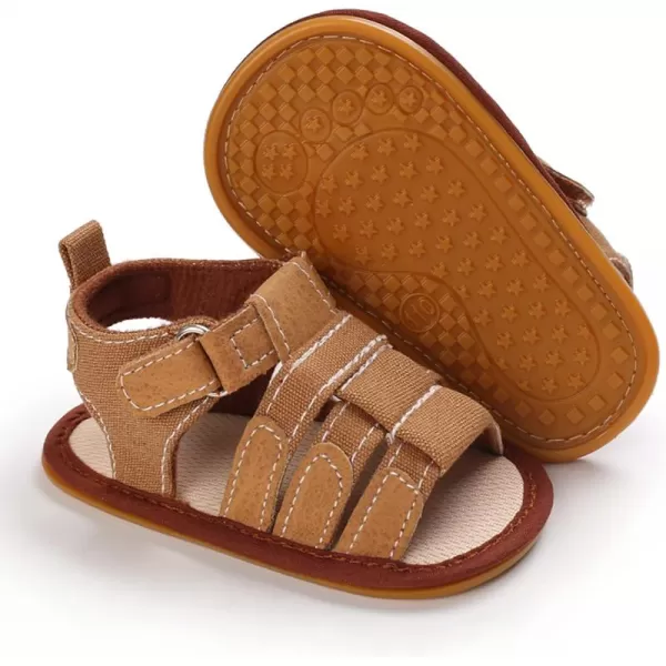 SOFMUO Baby Boys Girls ClosedToe Sandals Breathable Athletic Soft Sole AntiSlip Infant Summer Toddler Beach Walking ShoesBKhaki