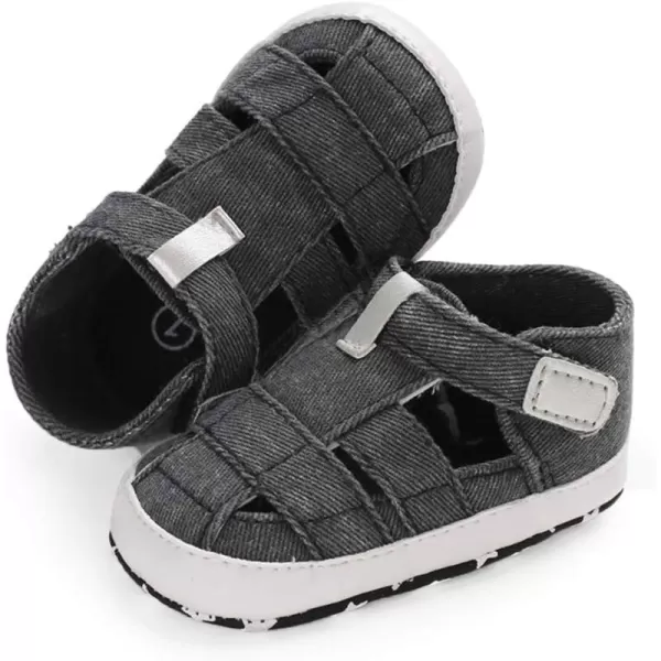 SOFMUO Baby Boys Girls ClosedToe Sandals Breathable Athletic Soft Sole AntiSlip Infant Summer Toddler Beach Walking ShoesCBlack