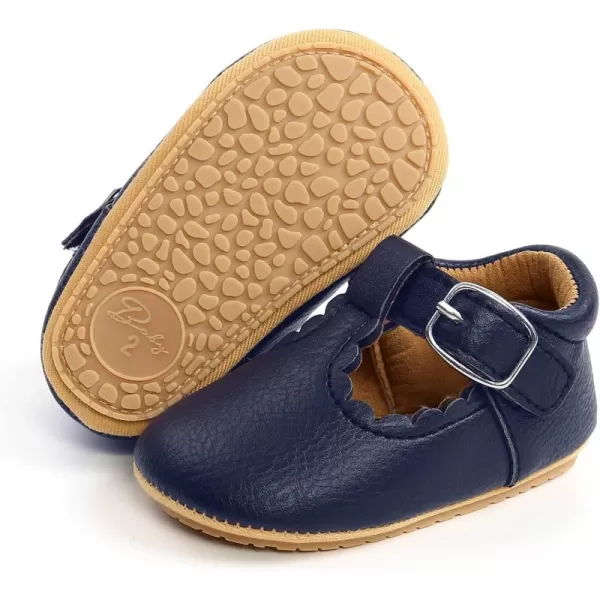 SOFMUO Baby Boys Girls Lace Up Leather Sneakers Soft Rubber Sole Infant Moccasins Newborn Oxford Loafers AntiSlip Toddler Wedding Uniform Dress ShoesA01Navy