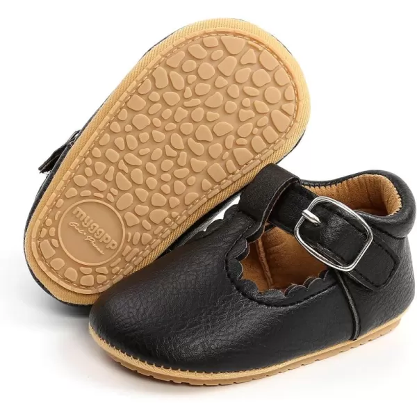 SOFMUO Baby Boys Girls Lace Up Leather Sneakers Soft Rubber Sole Infant Moccasins Newborn Oxford Loafers AntiSlip Toddler Wedding Uniform Dress ShoesA01Black