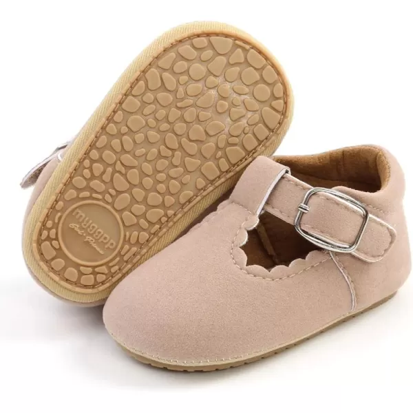 SOFMUO Baby Boys Girls Lace Up Leather Sneakers Soft Rubber Sole Infant Moccasins Newborn Oxford Loafers AntiSlip Toddler Wedding Uniform Dress ShoesA01Suede Apricot