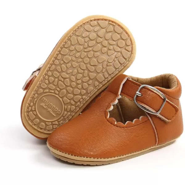 SOFMUO Baby Boys Girls Lace Up Leather Sneakers Soft Rubber Sole Infant Moccasins Newborn Oxford Loafers AntiSlip Toddler Wedding Uniform Dress ShoesA01Brown