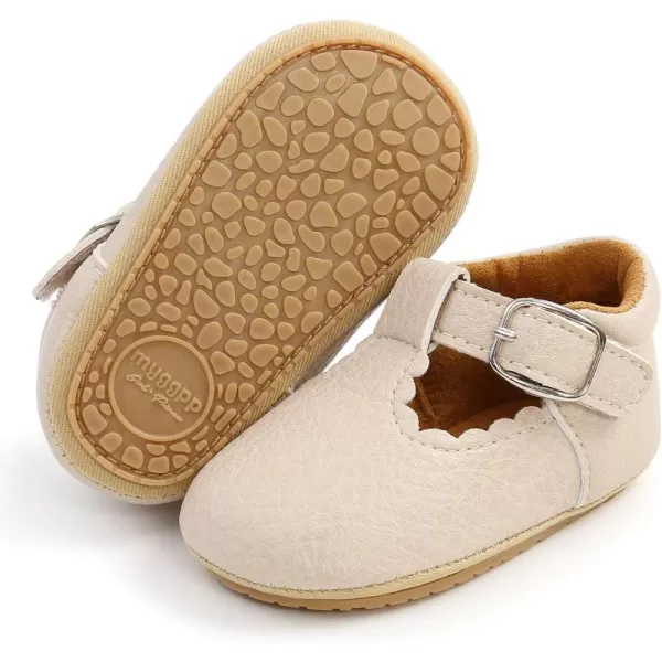 SOFMUO Baby Boys Girls Lace Up Leather Sneakers Soft Rubber Sole Infant Moccasins Newborn Oxford Loafers AntiSlip Toddler Wedding Uniform Dress ShoesA01Beige